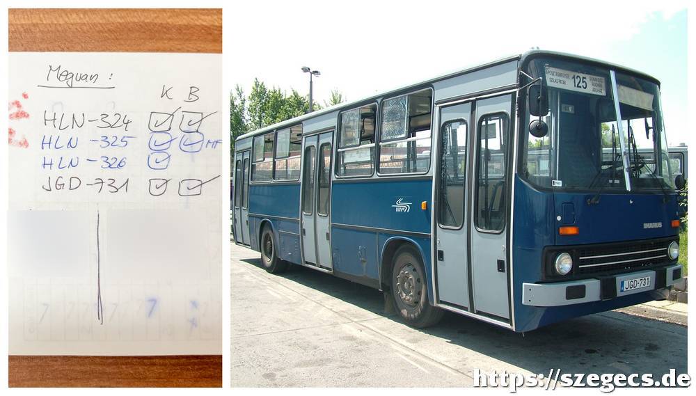 HLN, ill. JGD rendszámú buszok